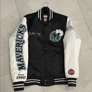 Mitchell & Ness Mavericks Black and White Varsity Jacket